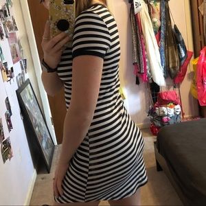 Navy blue & white striped dress